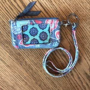 Vera Bradley lanyard and ID holder/wallet